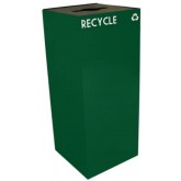 WITT GeoCube Square Recycling Receptacle w/ Combo Opening - 36 gallon, Green